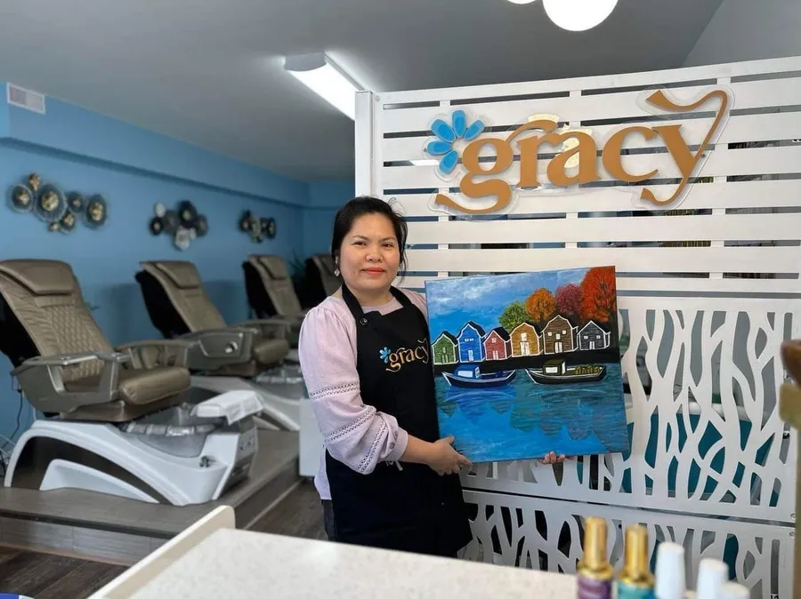 Hannah Hanh Nguyen, owner of Gracy Nails, inside her salon