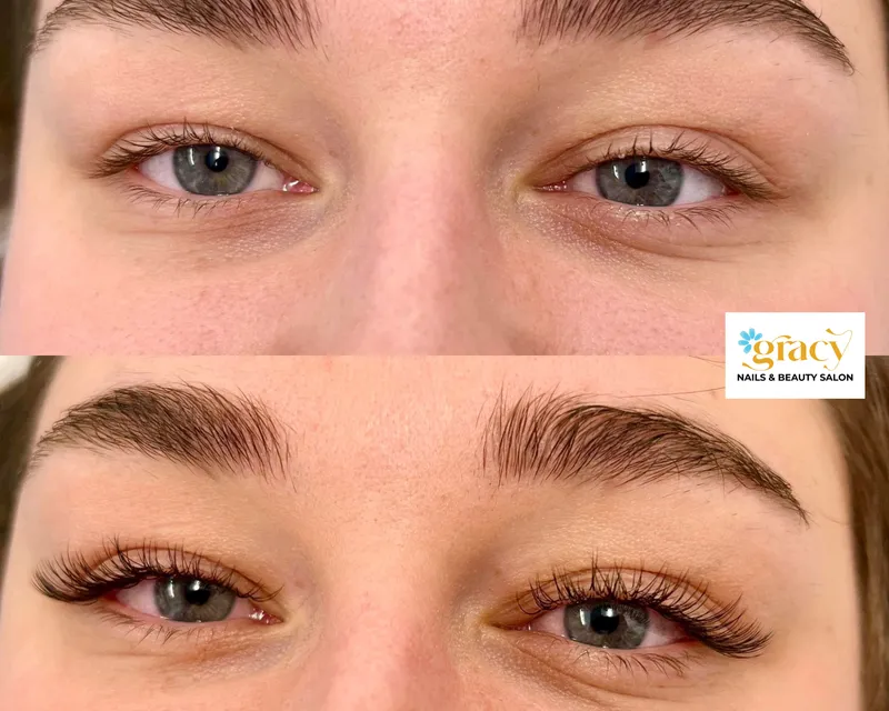Volume lash extensions before and after
